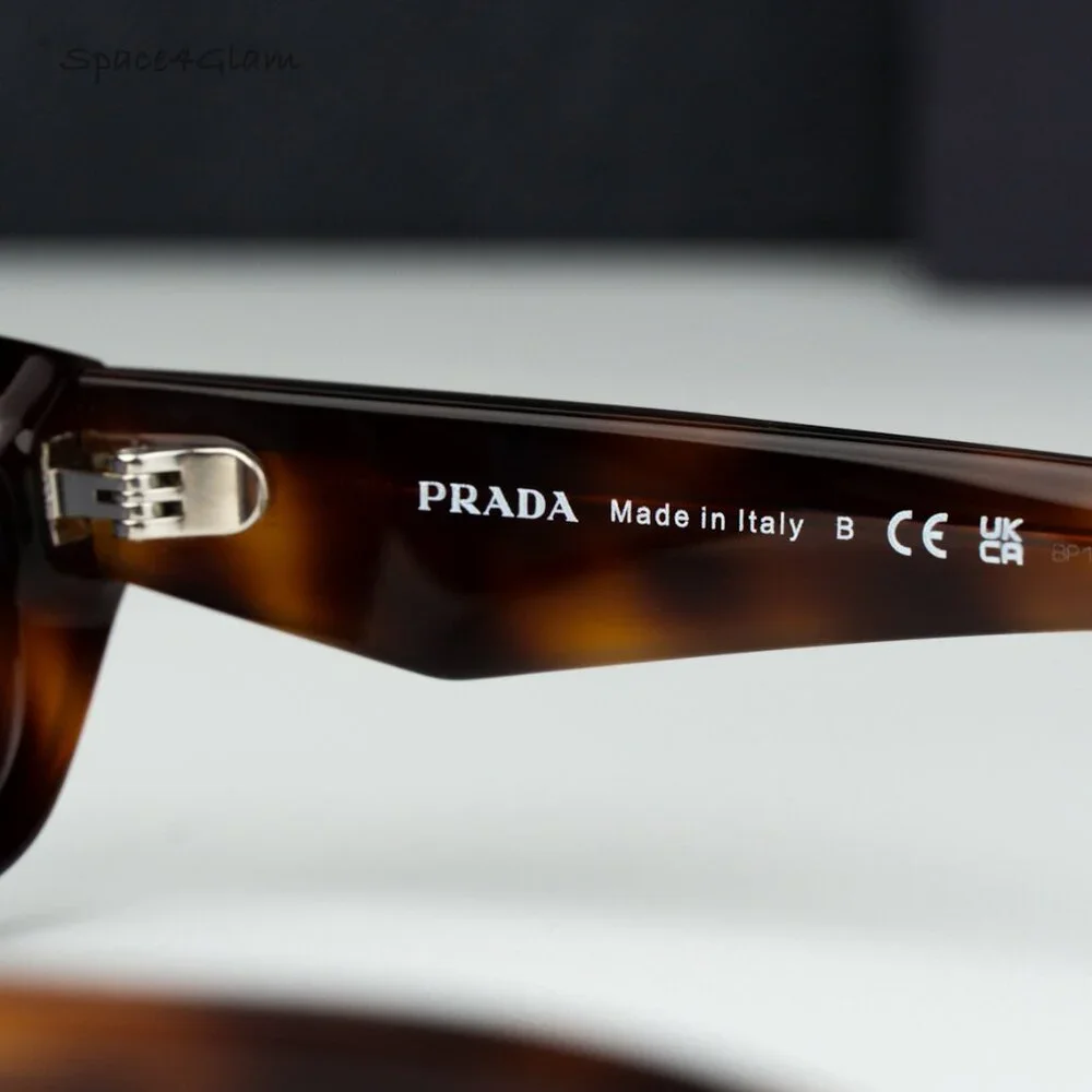 Prada Men Sunglasses Havana Grey Rectangle PRB06S 15W03N NEW AUTHENTIC